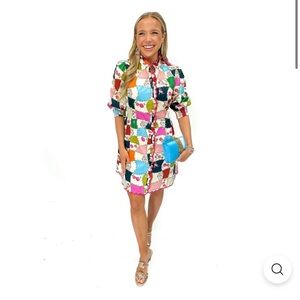 Colorful Patchwork Long Sleeve Dress